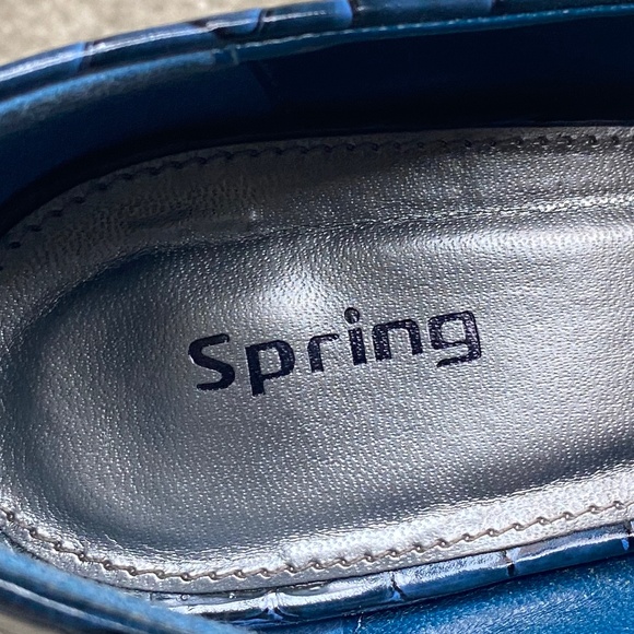 Call It Spring Teal Blue Faux Croc Pumps, Size 39 - Picture 6 of 8